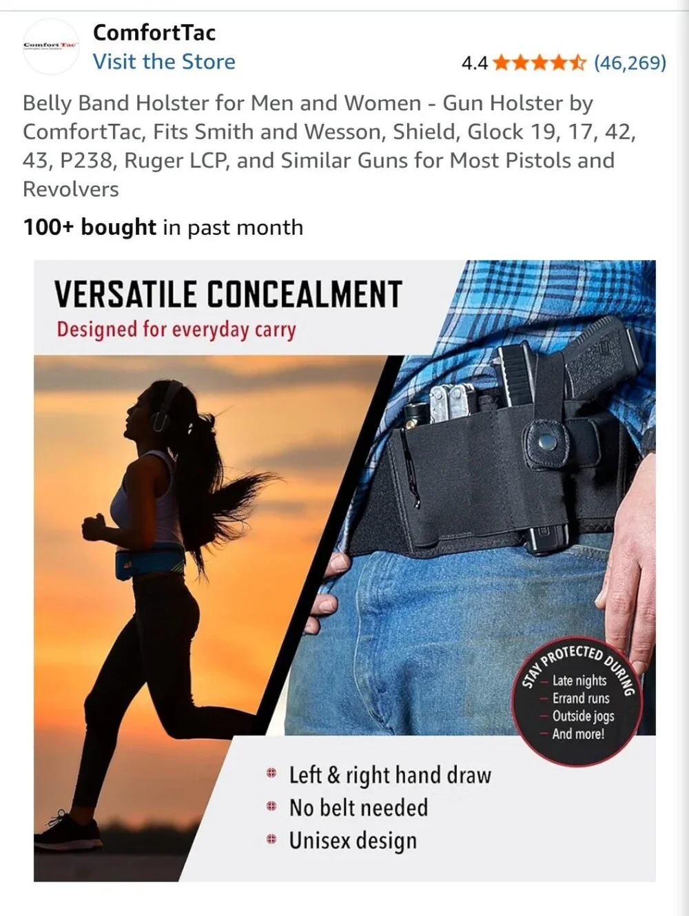ComfortTac Neoprene Velcro Adjustable Belly Band